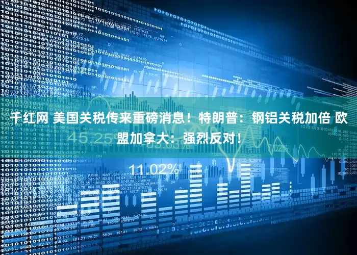 千红网 美国关税传来重磅消息！特朗普：钢铝关税加倍 欧盟加拿大：强烈反对！